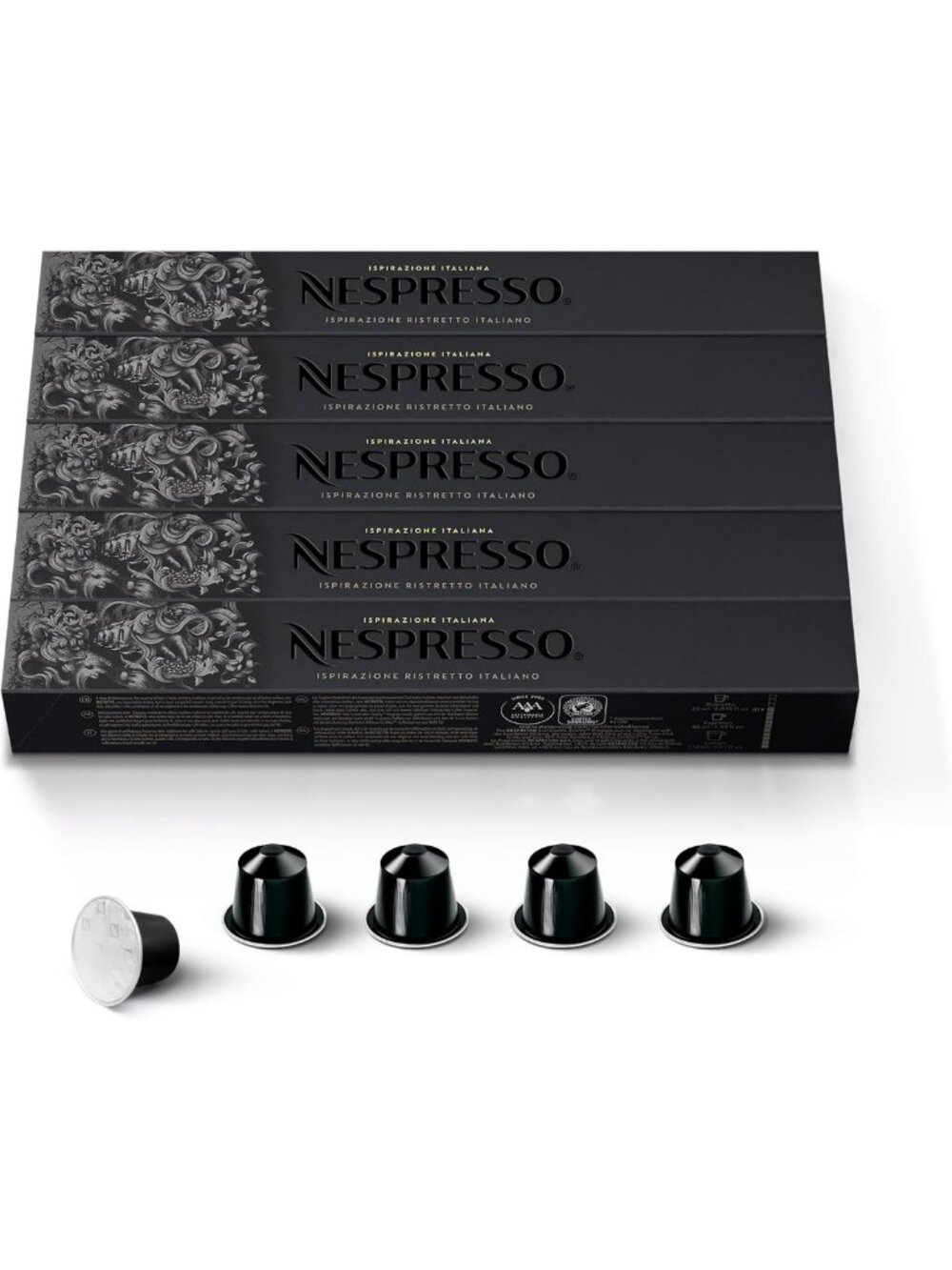 Rich Dark Roast Espresso Pods - 50-Count Ristretto Italiano Coffee Capsules